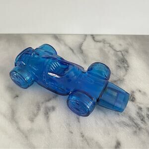Avon Vintage Cobalt Blue Glass Car Shaped Sure Winner Aftershave Cologne Bottle